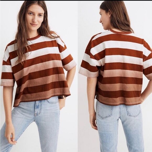 NWOT Madewell Dip Dye Oversized Cropped Top size S - Picture 1 of 7